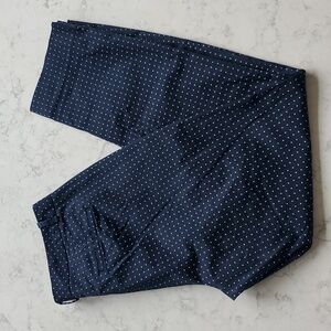 Banana Republic ryan curvy fit navy polka dot pants